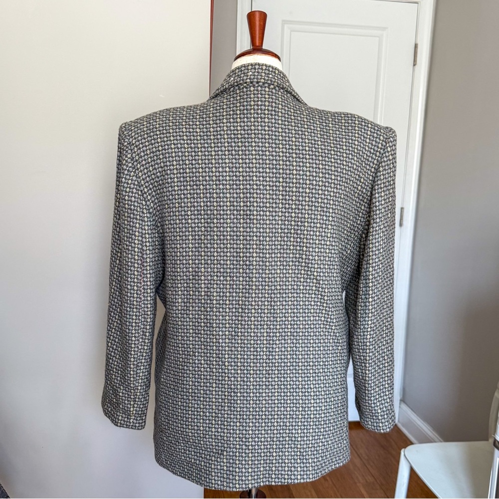 Tweed Blazer w/ Rhinestones & Shoulderpads - Picture 3 of 6